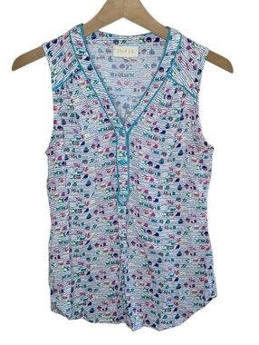 Modcloth Colorful Swimmers Graphic Tank Top Size XS Summer Quirky